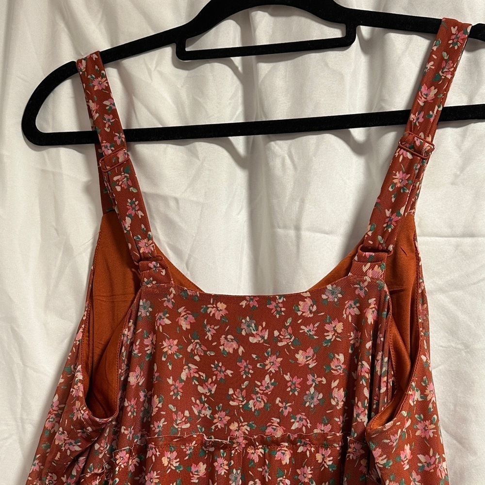love, Fire Red Floral Mini Dress - Picture 4 of 6